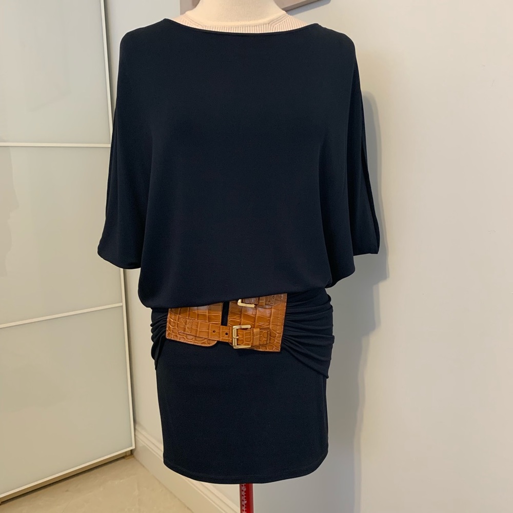 Michael Kors COLLECTION navy matte jersey tunic